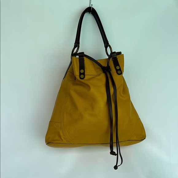 Lucky Brand Leather Drawstring Bucket Bag Hobo Purse - Picture 3 of 16